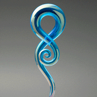 Iridescent Blue Treble Glass Hangers