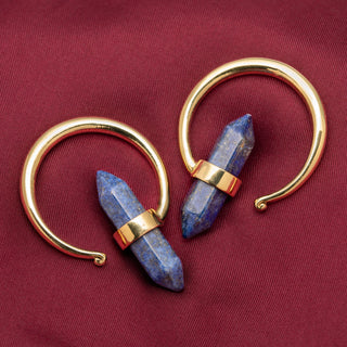 Brass Hangers with Lapis Pendant