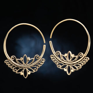 Brass Floral Hoop Hangers