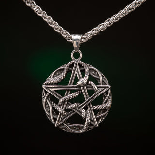 Large Pentagram and Snake Necklace