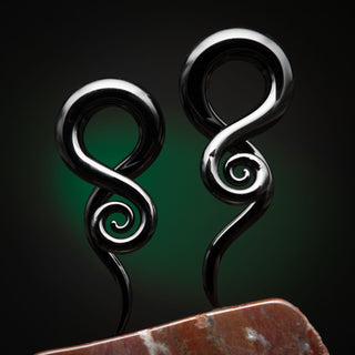 Black Treble Shaped Glass Hangers