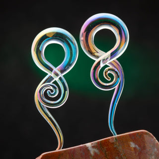 Iridescent Clear Treble Glass Hangers