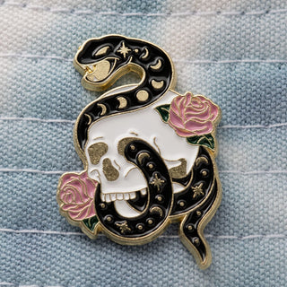 Celestial Snake with Skull Pin