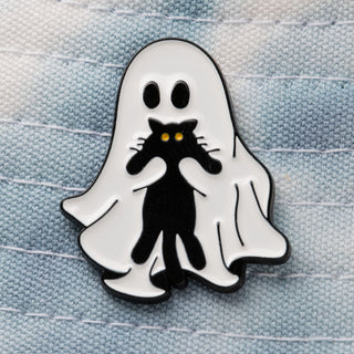 Ghost and Cat Pin