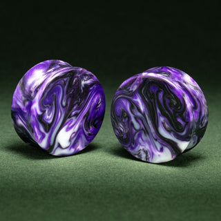 Purple Swirl Resin Plugs