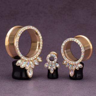 Steel Double Flare Tunnels with Marquise CZ