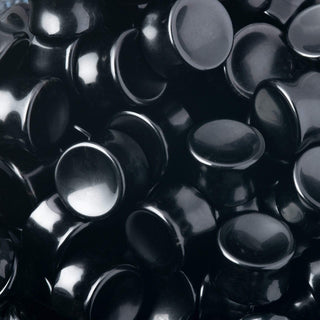 Black Obsidian (Volcanic Glass) Concave Plugs *Discontinued*