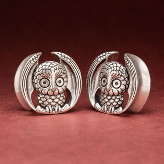 Silver Copper Owl Saddle Plugs