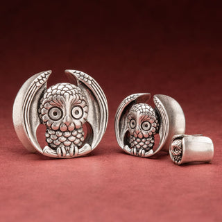 Silver Copper Owl Saddle Plugs