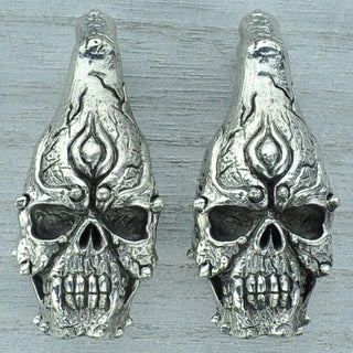 Skull White Brass Ear Weights Hangers