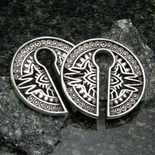 Mayan Eye White Brass Ear Weights Hangers