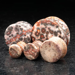 Leopard Skin Jasper Double Flare Plugs