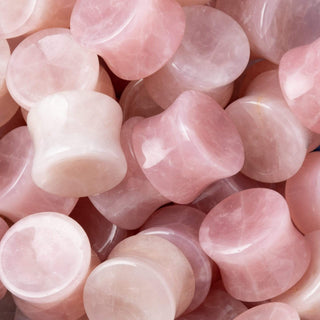 Rose Quartz Concave Plugs