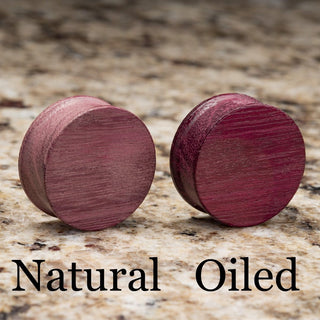 Purple Heart Wood Double Flare Plugs