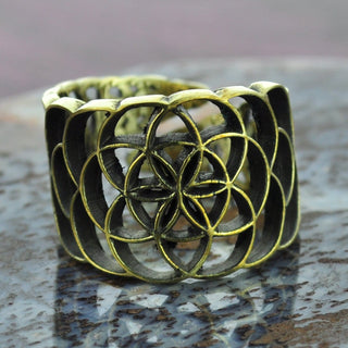 Flower of Life Brass Ring