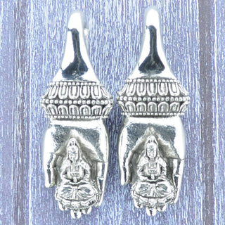 Buddha in Hand White Brass Ear Weights Hangers